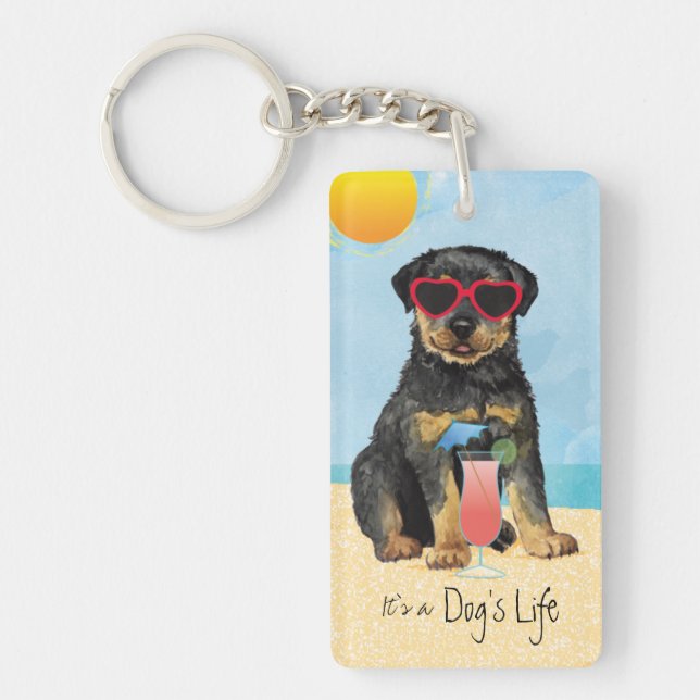 Summer Rottweiler Keychain (Front)