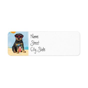 Summer Rottweiler Label by DogsInk at Zazzle