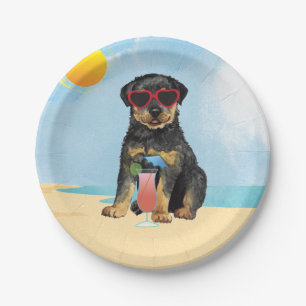 Summer Rottweiler Paper Plates