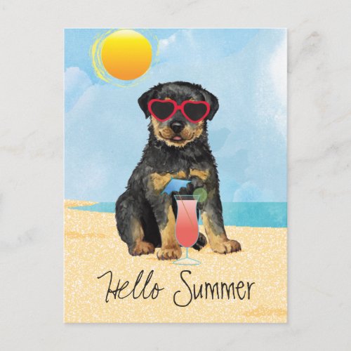 Summer Rottweiler Postcard