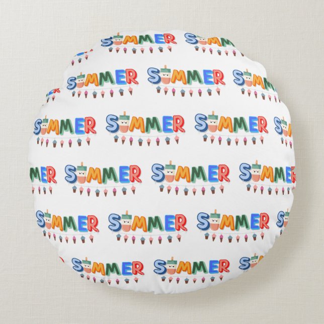 summer round pillow (Front)