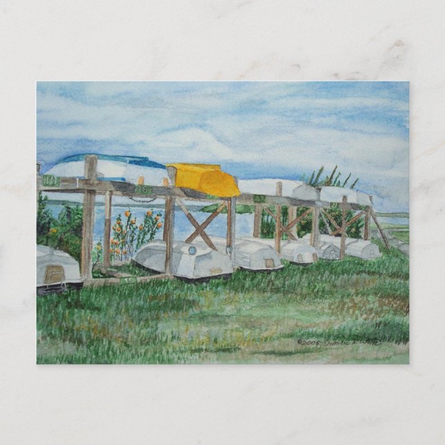 Summer Rowboats Watercolor Postcard (Front)