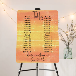 Summer Rustic Casual Yellow Peach Reception 8x4 Foam Board