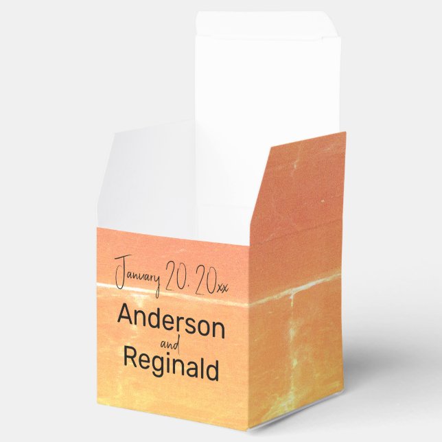 Summer Rustic Casual Yellow Peach Wedding Favor Boxes (Opened)