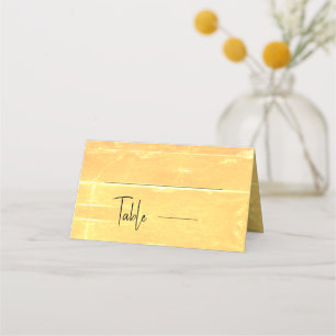 Summer Rustic Casual Yellow Peach Wedding Place Card