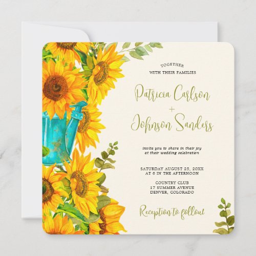 Summer rustic chic wedding all in one online RSVP Invitation