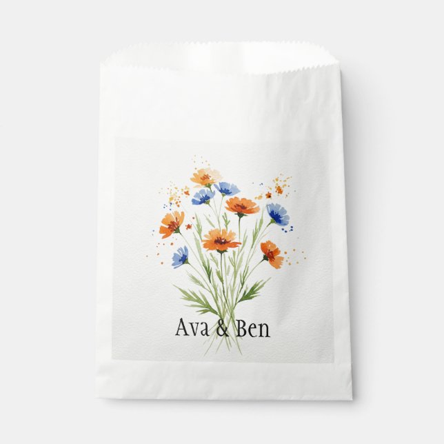 Summer’s Embrace Wildflower Wedding Favor Bag (Front)