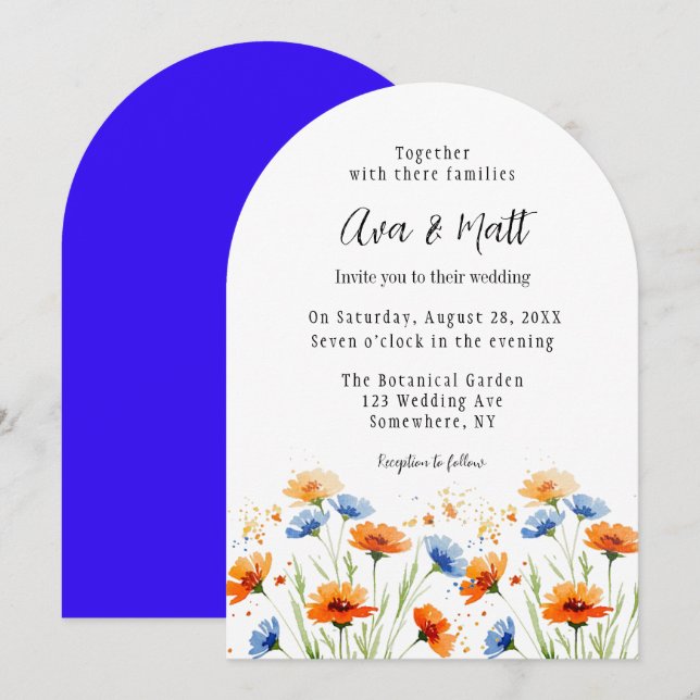 Summer’s Embrace Wildflower Wedding Invitation (Front/Back)