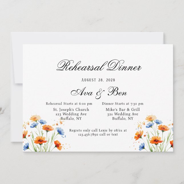 Summer’s Embrace Wildflower Wedding Invitation (Front)