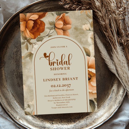 Summer Sage Terracotta Bridal Shower Invitation
