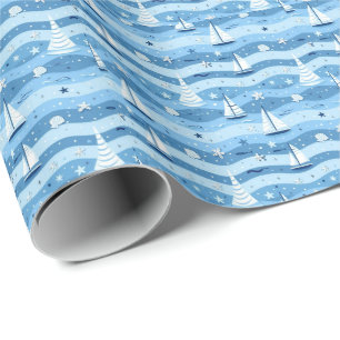 Summer Sailboats Beach Nautical Gift Wrapping Wrap Wrapping Paper