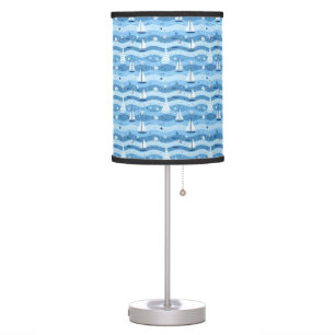 Summer Sailboats Beach Pool Home Decor Pillow Table Lamp