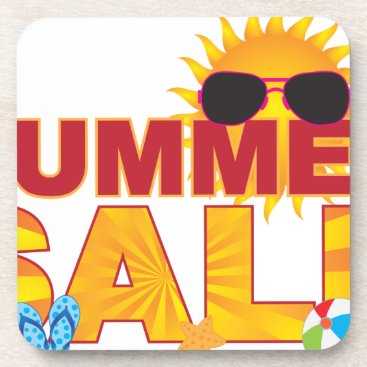 Summer Sale Beach Theme Banner Illustration Beverage Coaster Summer Sale Beach Theme Banner Illustration Beverage Coaster