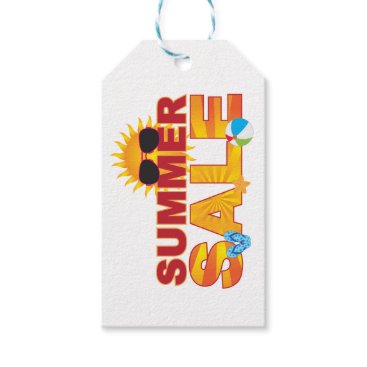 Summer Sale Beach Theme Banner Illustration Gift Tags Summer Sale Beach Theme Banner Illustration Gift Tags