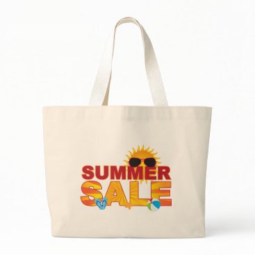 Summer Sale Beach Theme Banner Illustration Large Tote Bag Summer Sale Beach Theme Banner Illustration Large Tote Bag