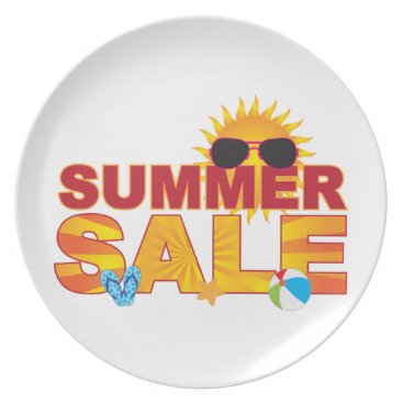 Summer Sale Beach Theme Banner Illustration Plate Summer Sale Beach Theme Banner Illustration Plate