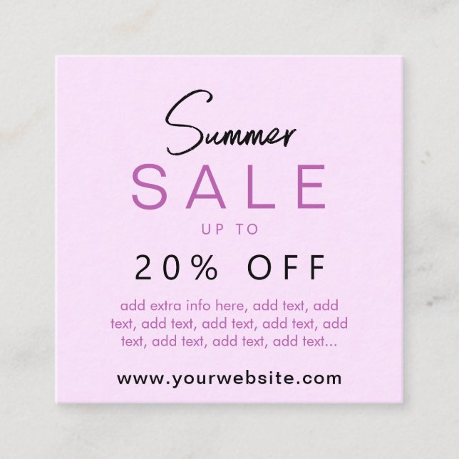 Summer Sale Business Card (Front)