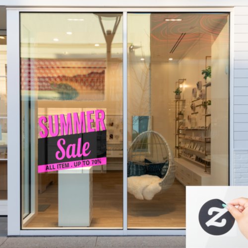 Summer sale sign Modern store window clings