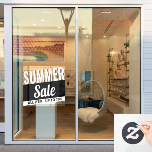Summer sale sign Modern store window clings