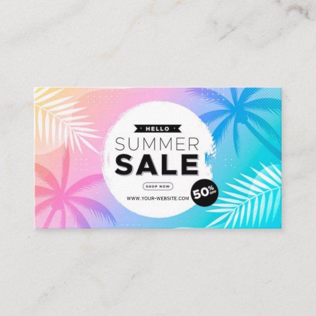 Summer Sale Special Offer Business Card (Front)