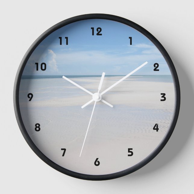 Summer Sand Beach View Tropical Clock (Front)
