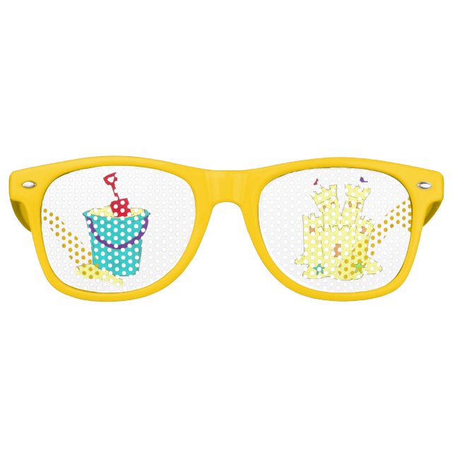 Summer Sand Castle Bucket Pail Beach Party Retro Sunglasses (Front)