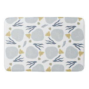 Summer Sand Dollar Seashells Beach Pattern Beach Bath Mat