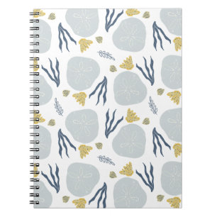 Summer Sand Dollar Seashells Beach Pattern Beach Notebook
