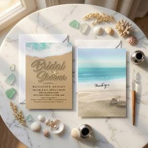 Summer Sandy Beach Wedding Bridal Shower Starfish Invitation