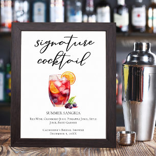 Summer Sangria Signature Cocktail Garden Party Poster