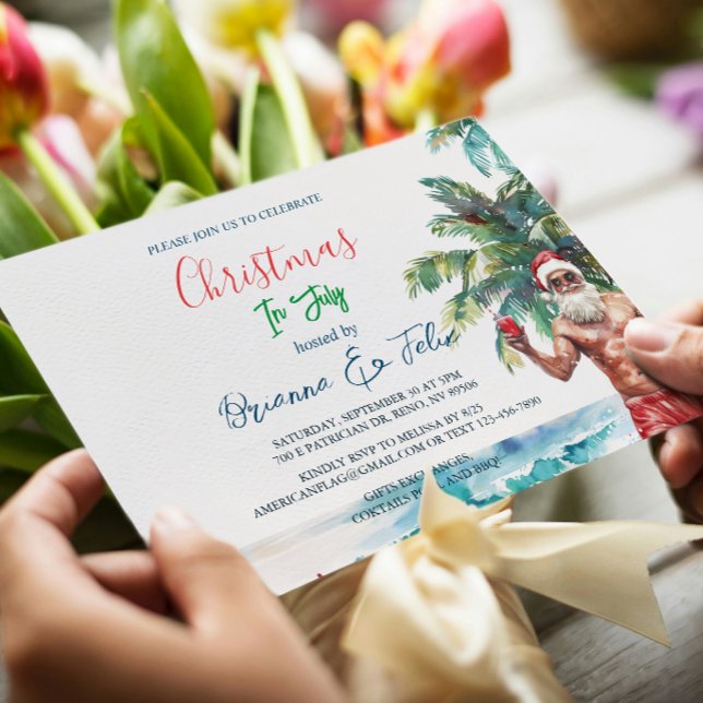 Summer Santa I Christmas in July  Invitation (Creator Uploaded)