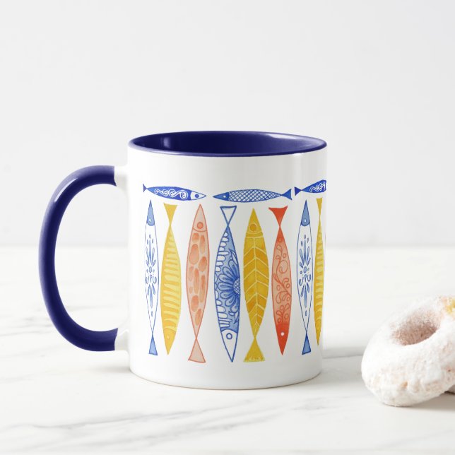 Summer School of Fish Mug (With Donut)