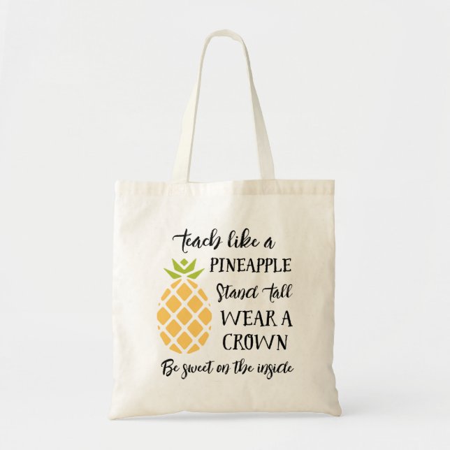 Summer School Teacher Appreciation Pineapple Tote Bag (Front)
