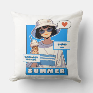 Summer Scoop Bliss Throw Pillow
