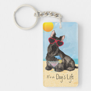 Summer Scottish Terrier Keychain