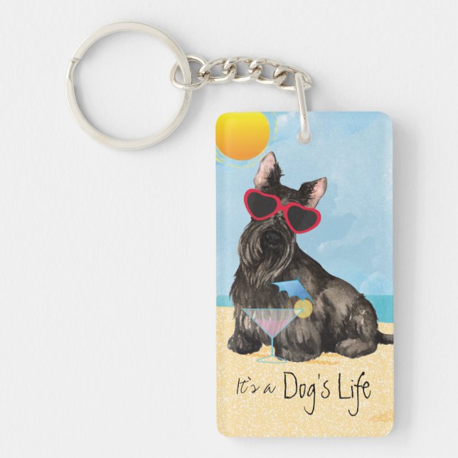 Summer Scottish Terrier Keychain (Front)