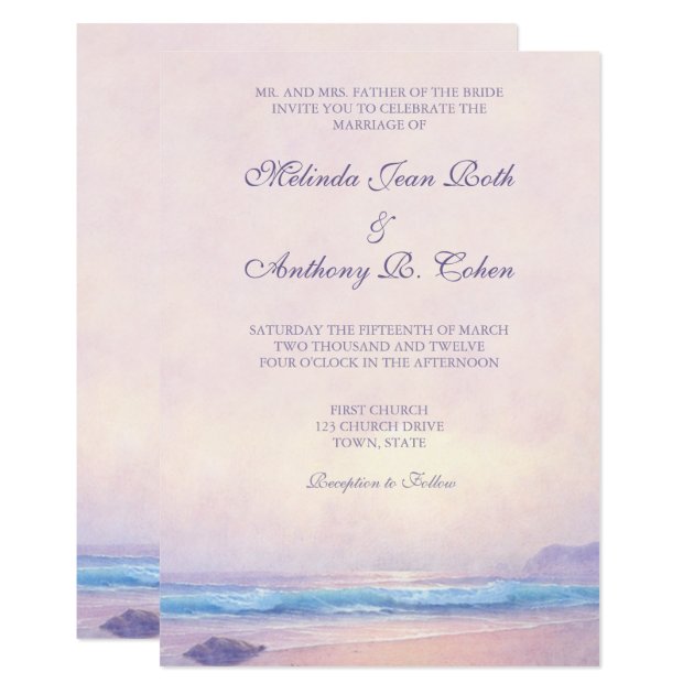 Summer Sea 5x7 Wedding Invitation