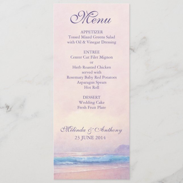 Summer Sea Menu (Front)