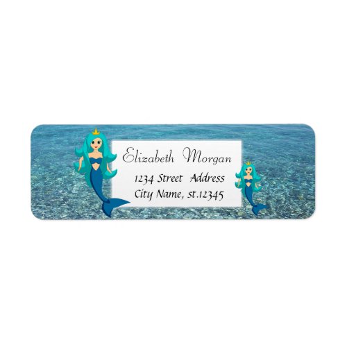 Summer Sea Ocean Mermaids Label