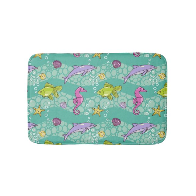 Summer Sea Pattern Bathroom Mat (Front)