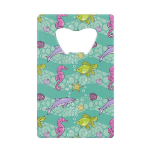 Summer Sea Pattern Credit Card Bottle Opener