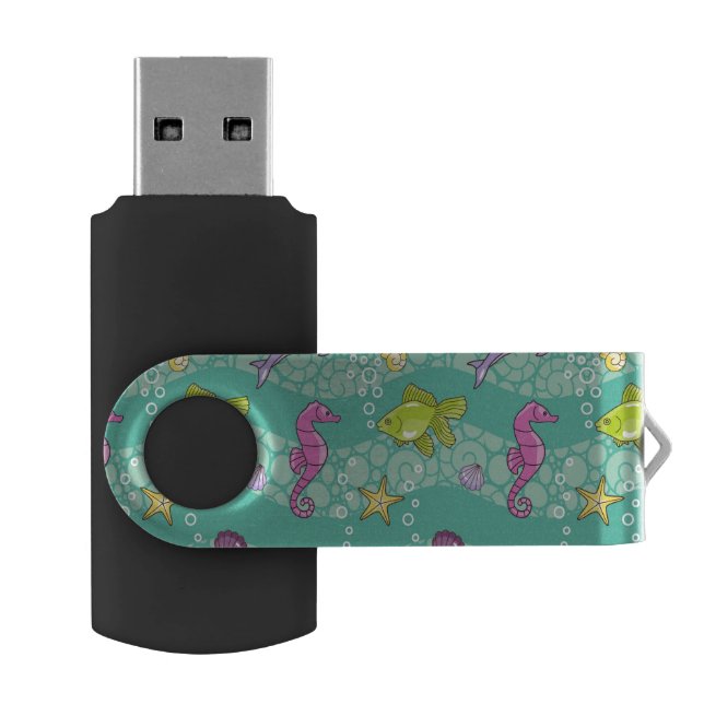 Summer Sea Pattern Flash Drive (Opened)