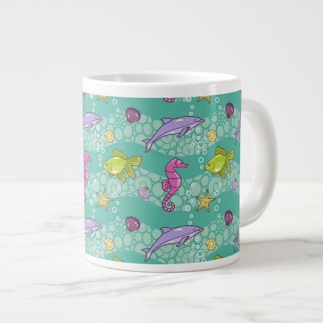 Summer Sea Pattern Giant Coffee Mug (Front Right)