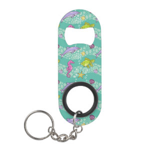 Summer Sea Pattern Keychain Bottle Opener