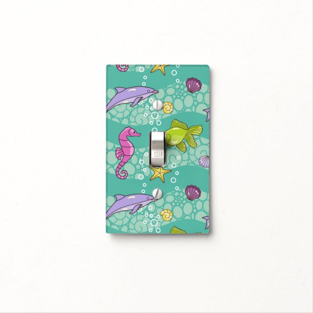 Summer Sea Pattern Light Switch Cover (In Situ)