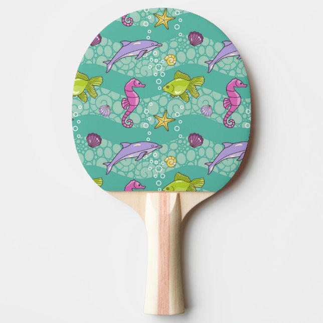 Summer Sea Pattern Ping-Pong Paddle (Front)