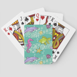 Summer Sea Pattern Poker Cards