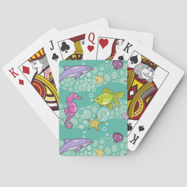Summer Sea Pattern Poker Cards (Back)
