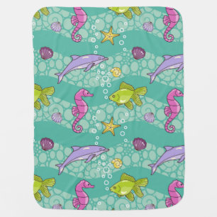 Summer Sea Pattern Stroller Blanket