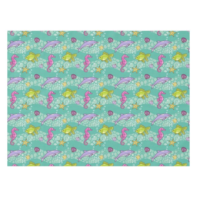 Summer Sea Pattern Tablecloth (Front (Horizontal))